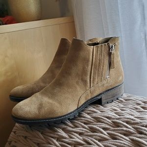Marc Fisher Leather Suede Tan Ankle Booties